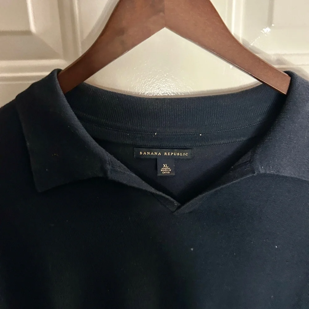 Banana Republic Silk/Cotton Spread Collar Sweater Top Sz XL